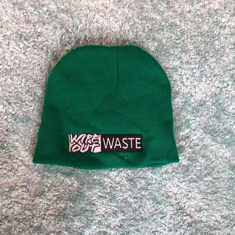 Green beanie hat
